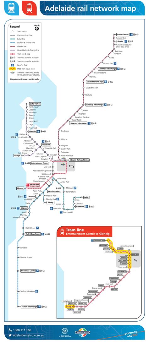 Adelaide rail map - Ontheworldmap.com