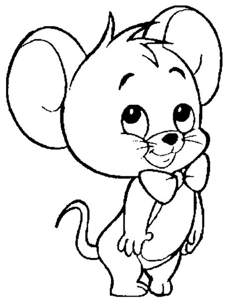 Jerry Mouse Coloring Pages | Cartoon art drawing, Cute easy drawings ...