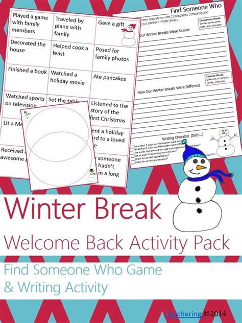 After Winter Break Activities {No Prep ELA Activities to welcome back students} | Winter break ...