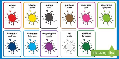 Te Reo Māori Colours Flashcards - Twinkl