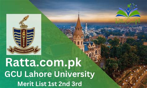 GCU Lahore Merit List 2024 1st 2nd 3rd Check | gcu.edu.pk