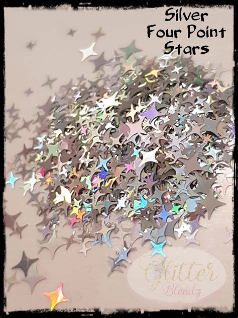 Silver Four Point Stars – Glitter Blendz