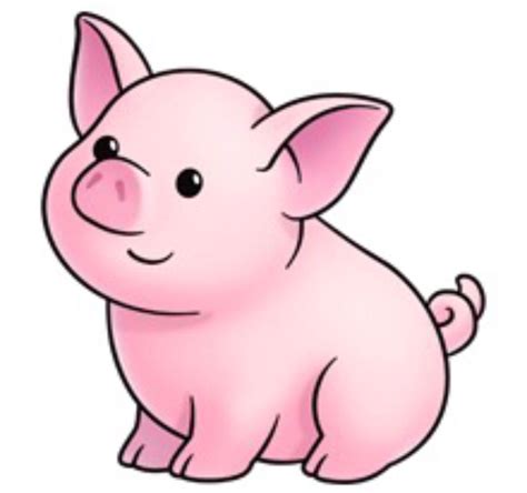 a small pink pig sitting on top of a white surface