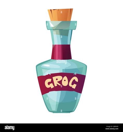 Grog pirate bottle. Cartoon vector illustration on white background ...