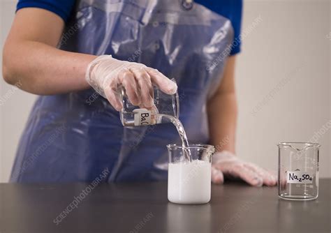 Combining Barium Chloride and Sodium Sulphate - Stock Image - C036/3661 ...