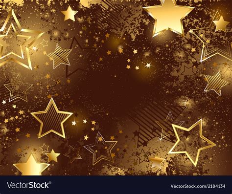 Brown background with golden stars Royalty Free Vector Image