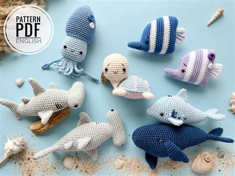 Crochet Sea Animals: Dolphin Fish Octopus Turtle Blue - Etsy Canada