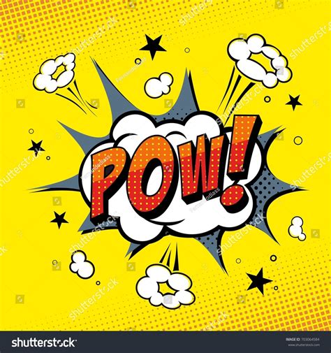 Comic Book Pow Yellow Background Stock Vector (Royalty Free) 703064584 ...