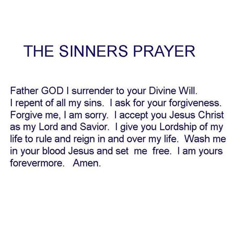 Printable Sinners Prayer