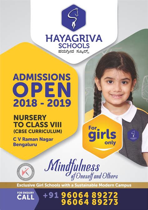 Admissions Open 2018 2019 #ImAGIRL https://www.hayagrivaschools.com ...