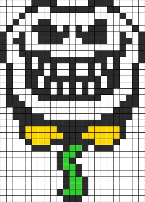 Grinning Flowey Perler Bead Pattern / Bead Sprite Undertale Pixel Art ...