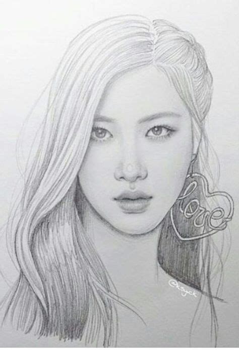 BLACKPINK fan art Rosè | Pink drawing, Kpop drawings, Rose drawing