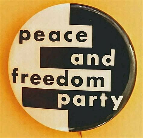 PEACE AND FREEDOM PARTY 1968 Eldridge Cleaver Presidential pin - Black ...