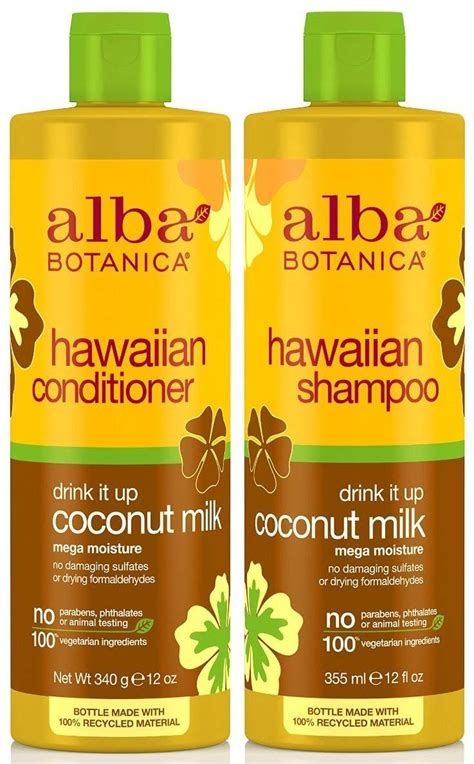 Amazon.com : Alba Botanica Drink It Up Coconut Milk, Hawaiian Duo Set Shampoo and Conditioner ...