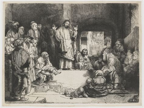 Christ preaching, 1652 - Rembrandt - WikiArt.org