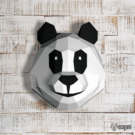 Panda Bear Papercraft Sculpture Printable 3D Puzzle | Etsy