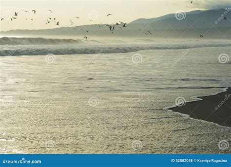 Sunset on the Pacific Coast of Peru. Stock Photo - Image of water ...