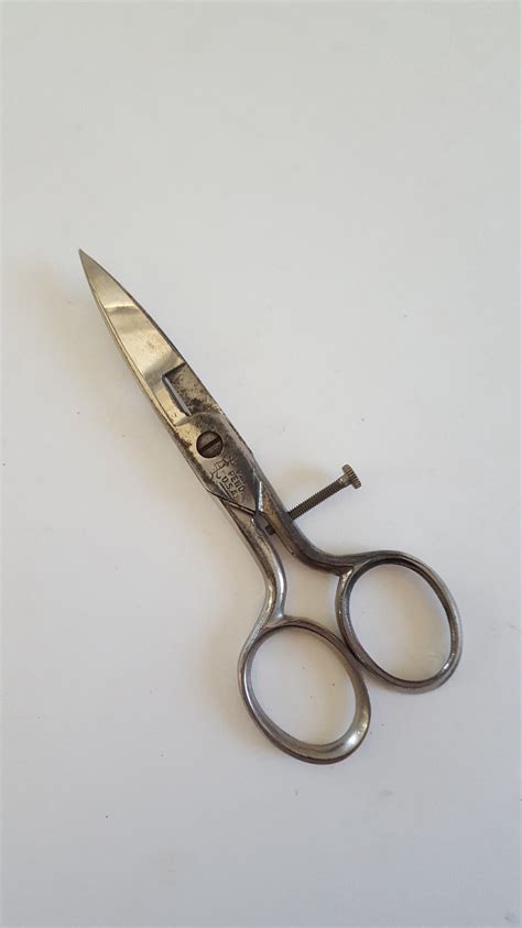 Antique Buttonhole Scissors by Unknown USA Made Patent Pending, 19th Century Sewing Scissors ...