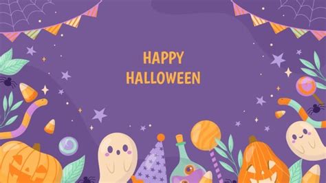 Customize this Cute Hand-drawn Happy Halloween Desktop Wallpaper template in minutes