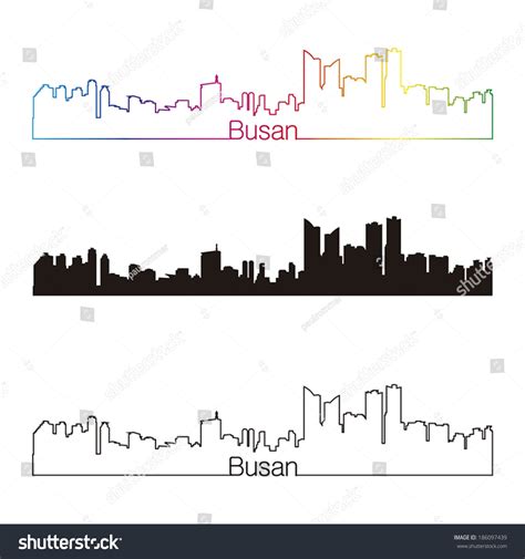 Busan Skyline Linear Style Rainbow Editable Stock Vector (Royalty Free ...