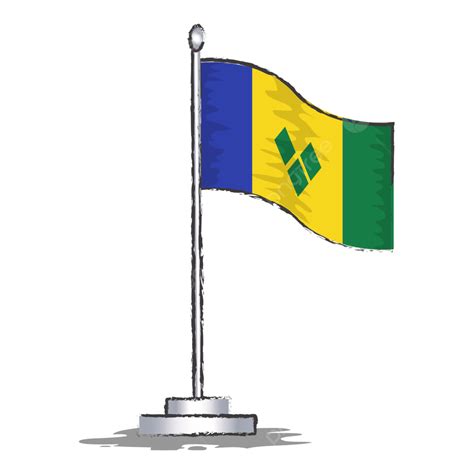 St Vincent Grenadines Flag Vector Illustration, St, Vincent Grenadines ...