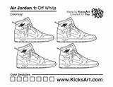 Air Jordan 1 Off White Coloring Pages  KicksArt sketch template