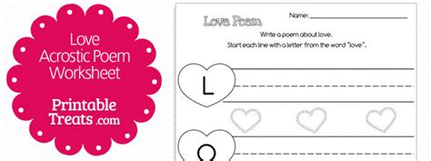 Printable Love Acrostic Poem — Printable Treats.com