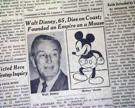 WALT DISNEY Business Magnate Mickey Mouse & Disneyland Fame DEATH 1966 ...