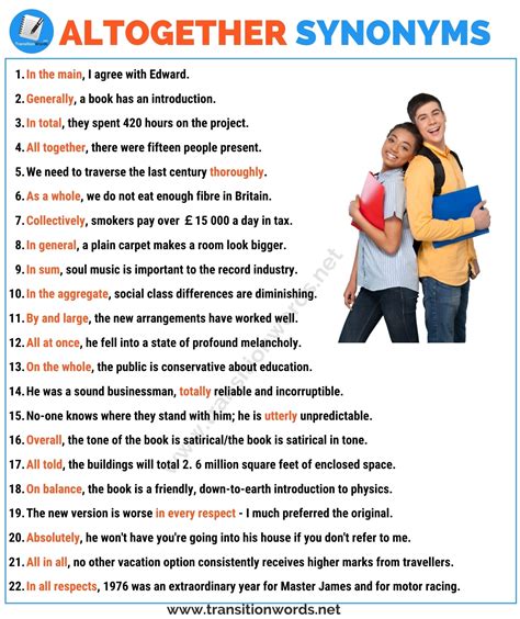 Other Ways to Say Altogether: List of 20+ Synonyms for Altogether in English with ESL Pictures ...