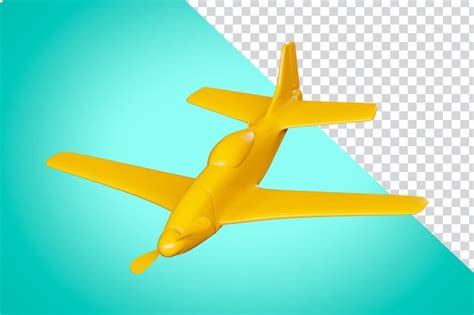 Premium PSD | Yellow toy plane flying down