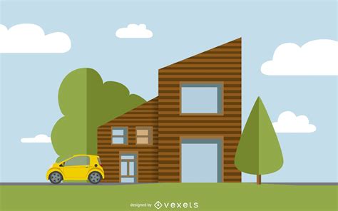 Flat House Illustration Vector Download