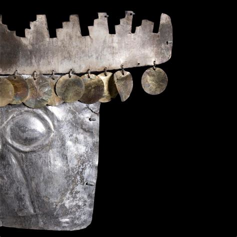 Rare Pre-Columbian Inca Silver Mask with Gold Sequins For Sale at ...