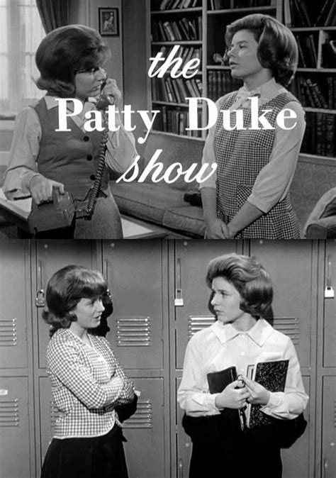 two women standing in front of lockers with the words patty duke show on them