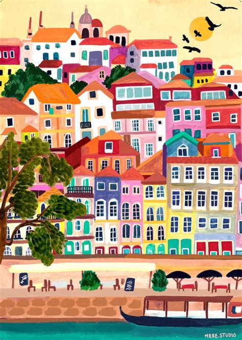 Porto Portugal / Travel Illustration / Art Print / A5 A4 | Etsy