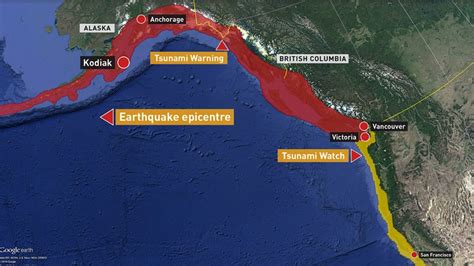 Tsunami warning on B.C. coast after large earthquake southeast of ...