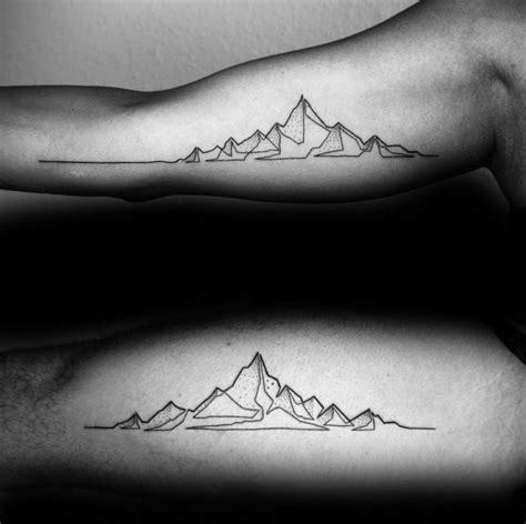 50 Geometric Mountain Tattoo Designs For Men - Geometry Ink Ideas | Geometric mountain tattoo ...