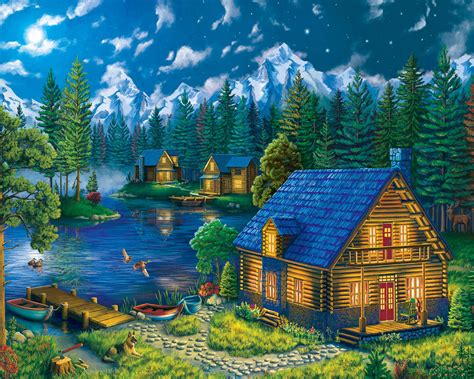 Jigsaws & Puzzles 1000 Piece Premium Jigsaw Puzzle Isolated Cabin at one with Nature NEW Jigsaws ...