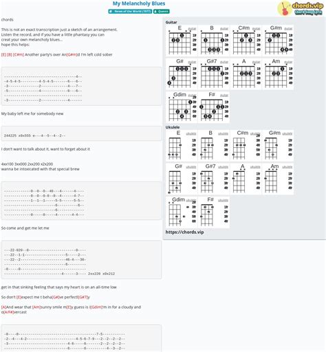 Chord: My Melancholy Blues - tab, song lyric, sheet, guitar, ukulele | chords.vip
