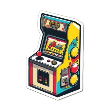An Arcade Game Sticker On A White Background Clipart Vector, Arcade Machine, Arcade Machine ...