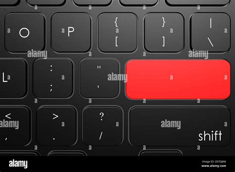 Red blank button on keyboard, 3D rendering Stock Photo - Alamy