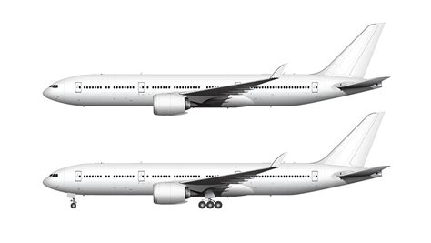 Boeing 777-8 blank illustration templates – Norebbo