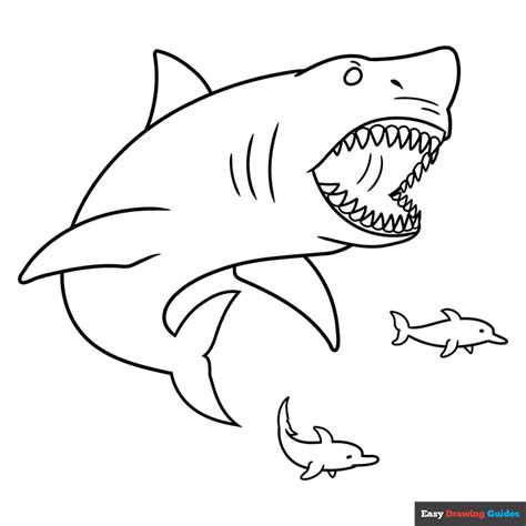 Megalodon Coloring Page | Easy Drawing Guides