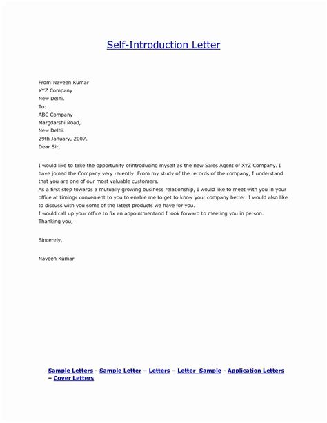 30 Self Introduction Letter Sample | Example Document Template | Introduction letter ...