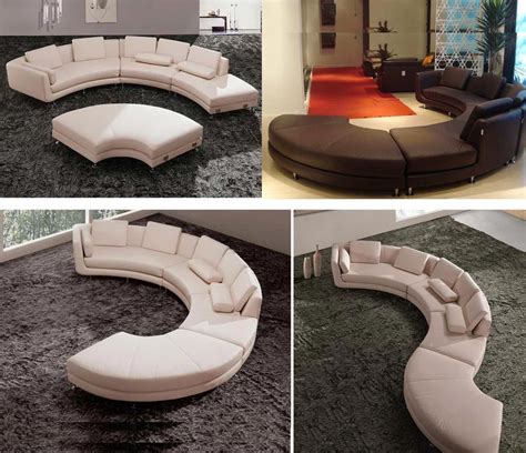 Modern Round bonded Leather Sectional sofa A94 | Leather Sectionals