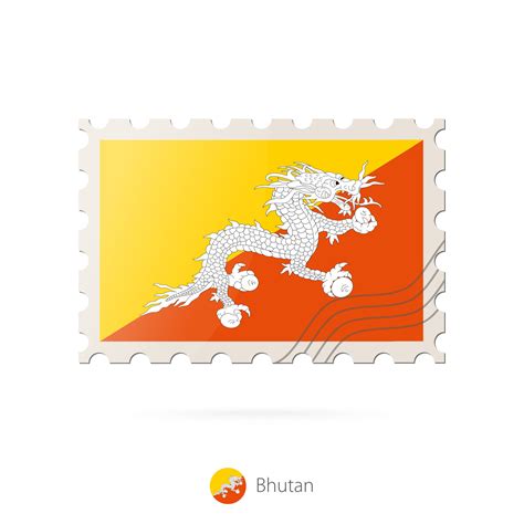 Postage stamp with the image of Bhutan flag. 30355041 Vector Art at ...