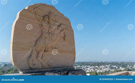 Stone with Engraved Image Rani Lakshmi Bai is Situated at Jhansi Fort. Editorial Image - Image ...