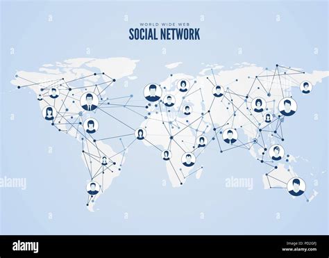 World Wide Web. Global network structure with planet map on background. Vector illustration ...