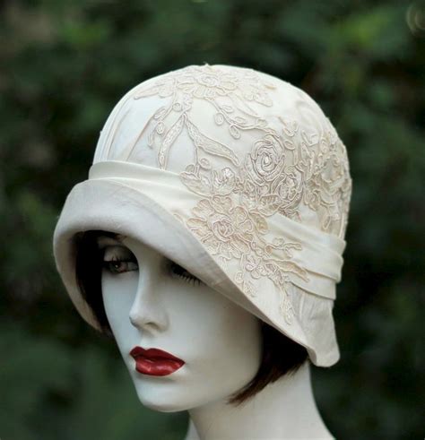 Vintage Style 20s Hat Couture Wedding Bridal Hat in Silk and Lace - Hats by Gail | Vintage ...