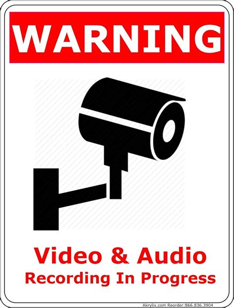 Warning Video and Audio Recording In Progress Vinyl PVC Sign: Amazon.co.uk: Office Products