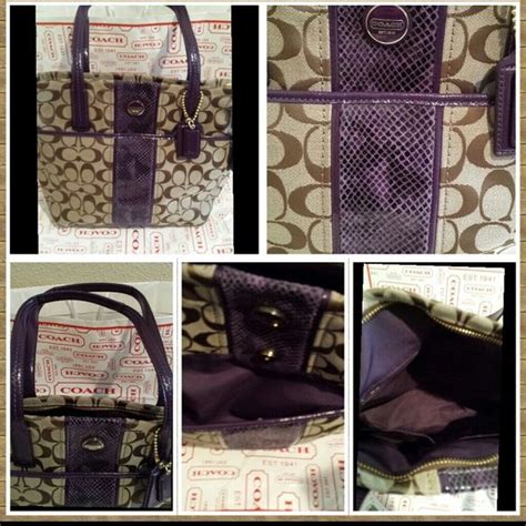 Coach F25706 NWT Purple Python Handbag | Python handbags, Purple python ...